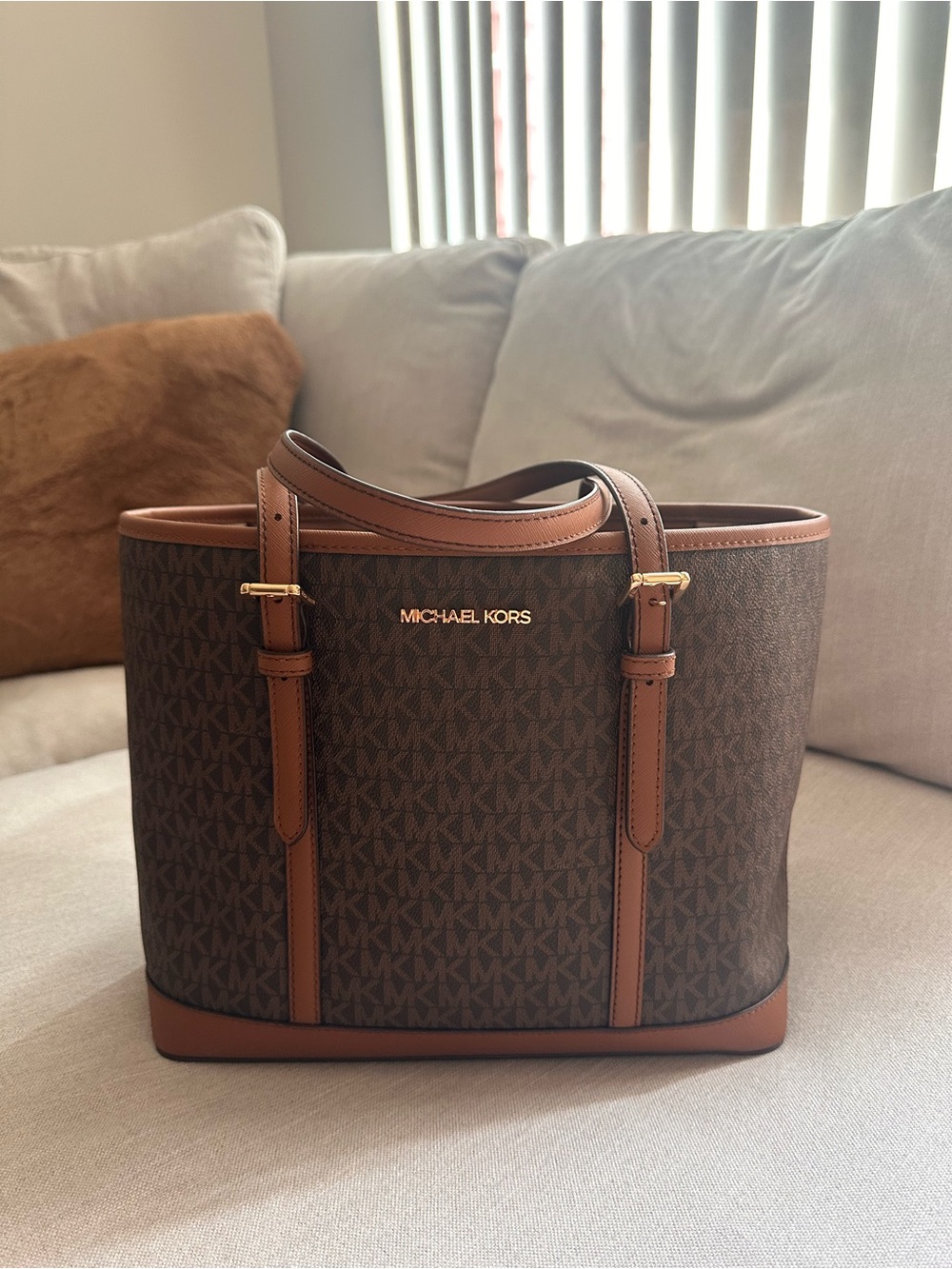 Michael Kors Brown & Tan Logo Tote